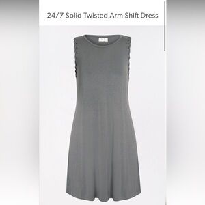 Maurices 24/7 Solid Twisted Arm Shift Dress